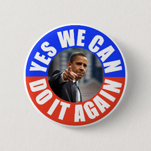 Badge Rond 5 Cm Oui nous pouvons le faire encore Obama
