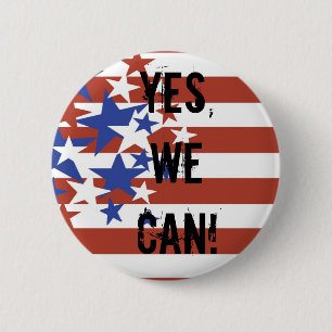 BADGE ROND 5 CM OUI, NOUS POUVONS ! PRÉSIDENT DE BARACK OBAMA