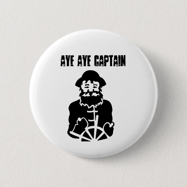 Badge Rond 5 Cm Oui oui capitaine bouton (Devant)