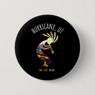 Badge Rond 5 Cm Ouragan Utah Usa Danser Kokopelli Design