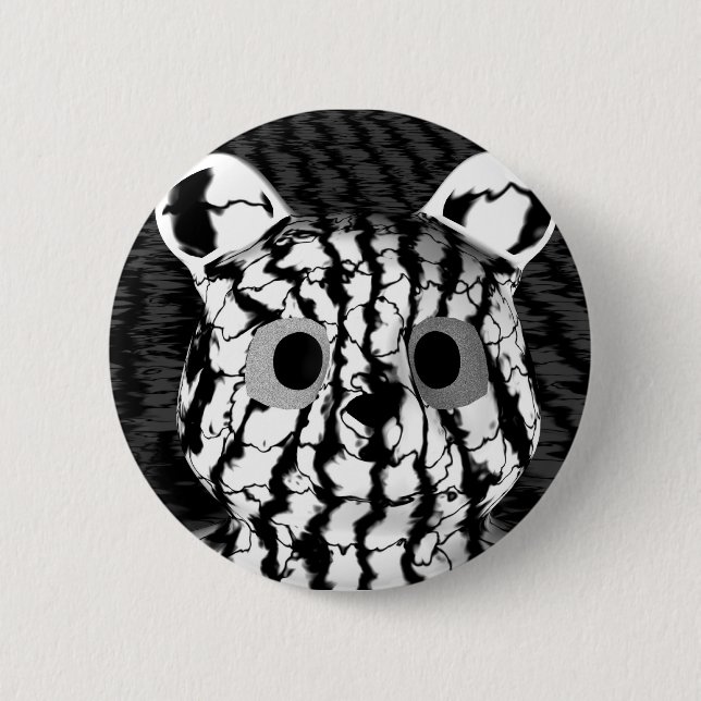 Badge Rond 5 Cm Ours blanc noir (Devant)