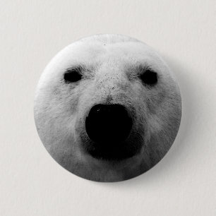 Badge Rond 5 Cm Ours blanc noir et blanc