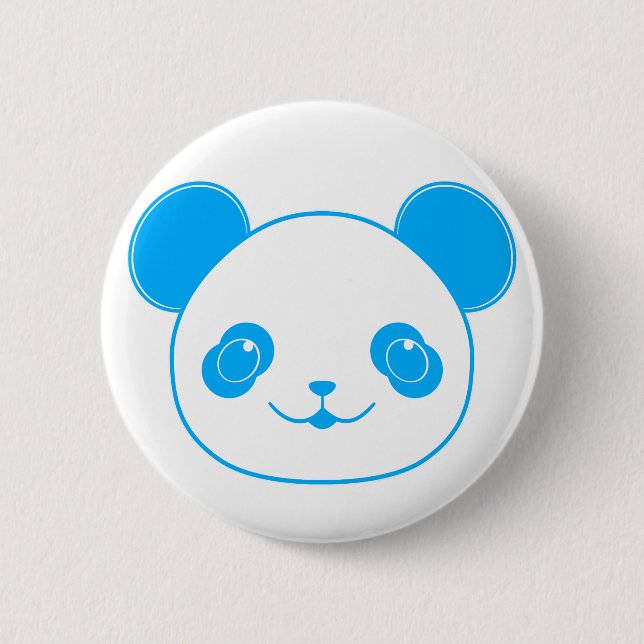 Badge Rond 5 Cm Ours bleu Kawaii Panda (Devant)