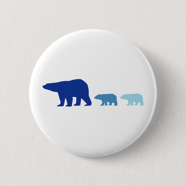 Badge Rond 5 Cm Ours bleu polaire (Devant)