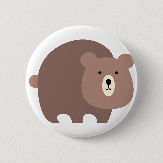 Badge Rond 5 Cm Ours Brown (Devant)