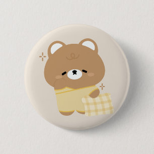 Badge Rond 5 Cm Ours Brown mignon
