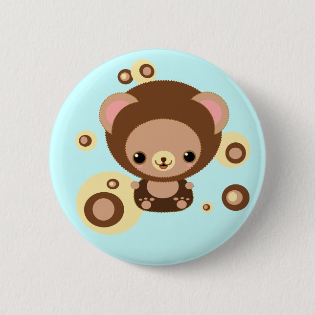 Badge Rond 5 Cm ours de "brownie" (Devant)