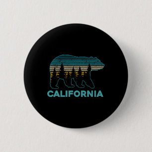 Badge Rond 5 Cm Ours de Californie Vintage Rétro Nature Randonnée