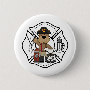 Badge Rond 5 Cm Ours de département du feu de sapeur-pompier