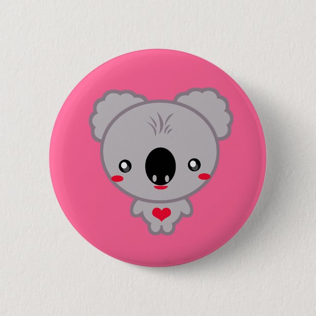 Badge Rond 5 Cm Ours de koala de Kawaii (Devant)