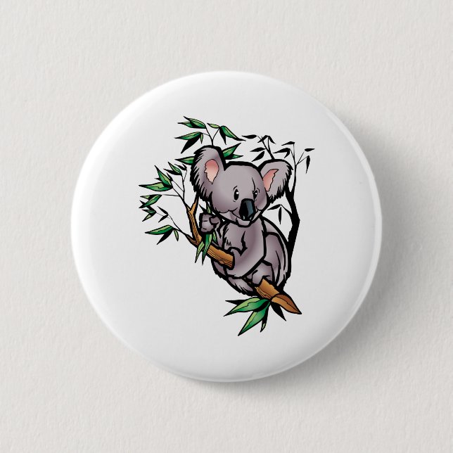 Badge Rond 5 Cm Ours de koala mignon (Devant)