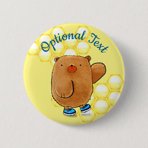 Badge Rond 5 Cm Ours de miel doux