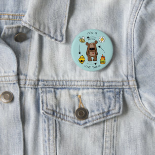 Badge Rond 5 Cm Ours de miel - Le Recycleur