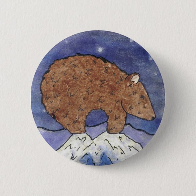 Badge Rond 5 Cm Ours de minuit (Devant)