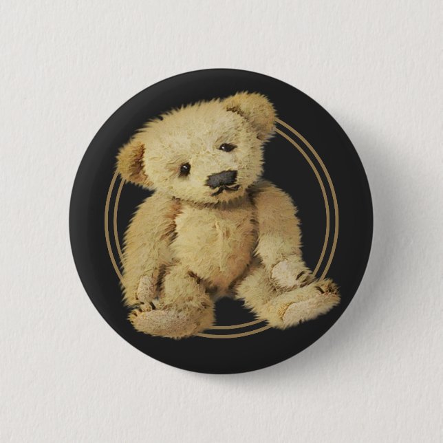 Badge Rond 5 Cm Ours de nounours vintage (Devant)