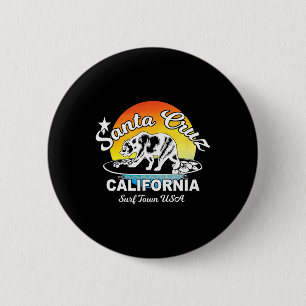 Badge Rond 5 Cm Ours de surf Santa Cruz Californie Souvenir