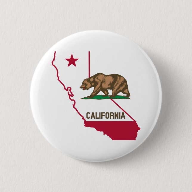 Badge Rond 5 Cm Ours drapeau de Californie (Devant)