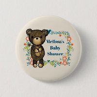 Ours en peluche avec Baby shower en couronne de fl