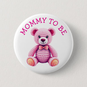 Badge Rond 5 Cm Ours en peluche Baby Shower Maman à Venir