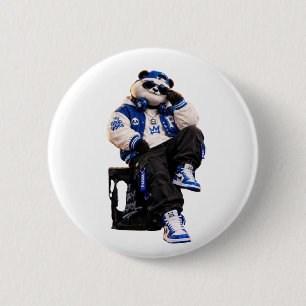 Badge Rond 5 Cm Ours en peluche Teddy Cool Hip Hop Épinglette rond