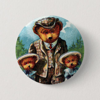 Badge Rond 5 Cm Ours fier de papa - lettre P - ours de nounours
