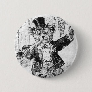 Badge Rond 5 Cm Ours gai Jerry - lettre J - ours de nounours