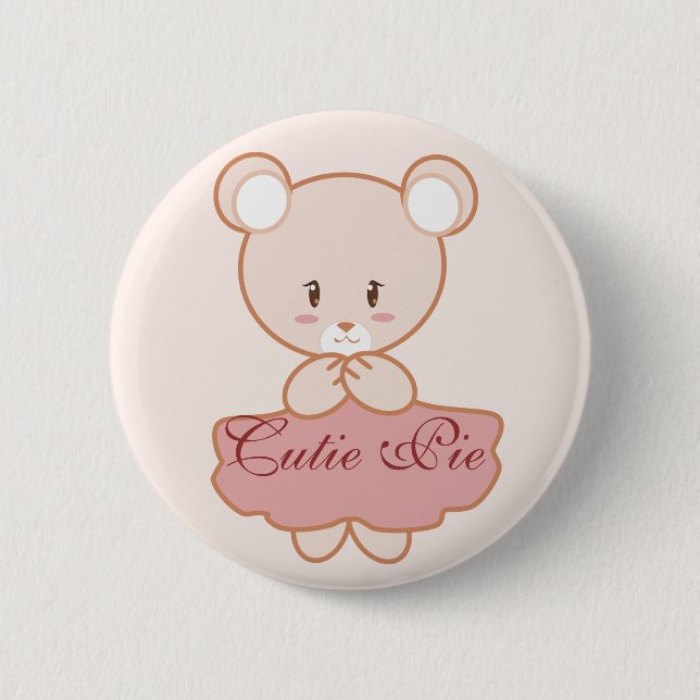 Badge Rond 5 Cm Ours Girly (Devant)