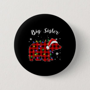 Badge Rond 5 Cm Ours grande sœur à carreaux rouges Buffalo tenue d