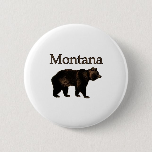 Badge Rond 5 Cm Ours gris du Montana (Devant)