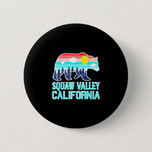 Badge Rond 5 Cm Ours grizzly vallée olympique californie vintage