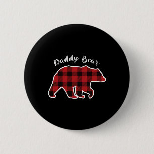 Badge Rond 5 Cm Ours Hommes Rouge Plaqué Pajama de Noël Famille Pa