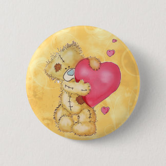 Badge Rond 5 Cm Ours mignon avec des coeurs