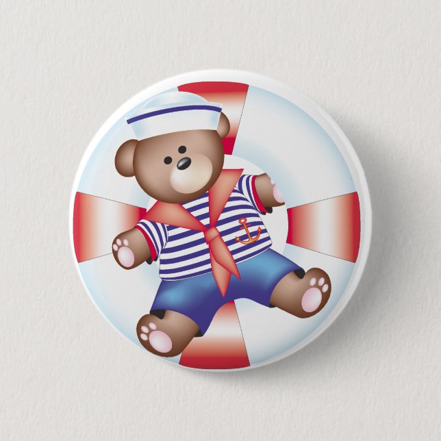 Badge Rond 5 Cm ours nautique (Devant)