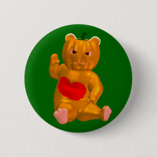 Badge Rond 5 Cm Ours orange