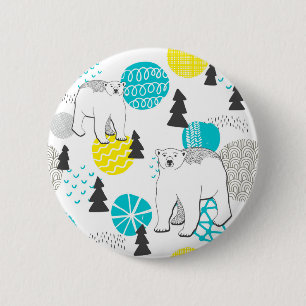 Badge Rond 5 Cm Ours polaire