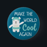 Badge Rond 5 Cm Ours polaire avec anneau de nage réchauffement cli<br><div class="desc">Cet ours polaire ne sait pas nager... Ce bouton est doté d'un ours blanc polaire avec anneau bleu clair de nage et casquette pour sensibiliser sur le changement climatique afin de rendre le monde cool à nouveau. Si vous avez besoin d'aide, de personnalisation ou d'autres articles correspondants, n'hésitez pas à...</div>