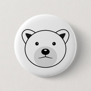 Badge Rond 5 Cm Ours polaire caricature mignon