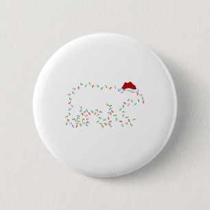 Badge Rond 5 Cm Ours polaire Éclairage Noël Chapeau Polar Ours Chr