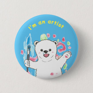 Badge Rond 5 Cm Ours polaire mignon Coloré Amusant Artiste Art ble