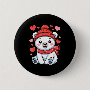 Badge Rond 5 Cm Ours Polaire Mignon Vêtements De Saint-Valentin Cœ