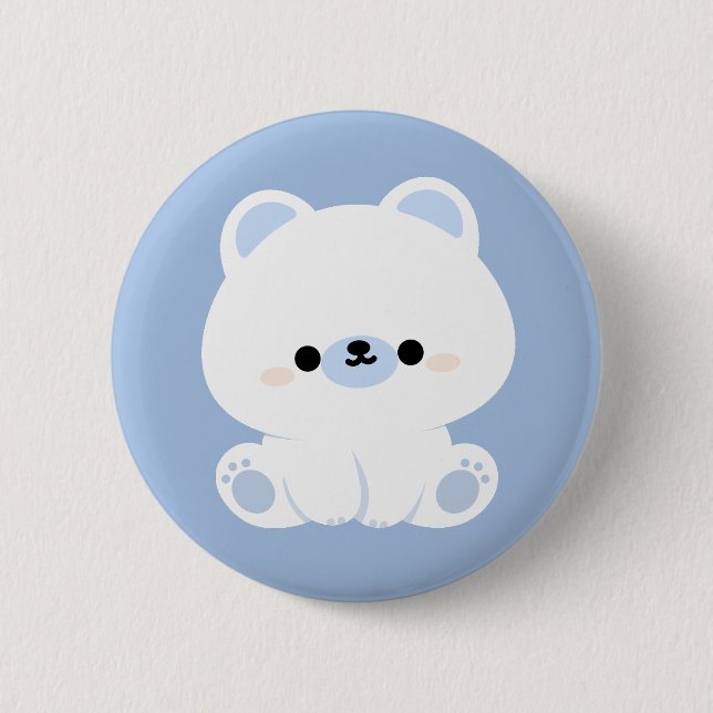 Badge Rond 5 Cm Ours polaire mou (Devant)