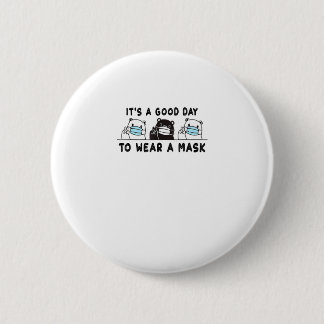 Badge Rond 5 Cm Ours Polaire Ours Noir Portant Visage Masque Migno