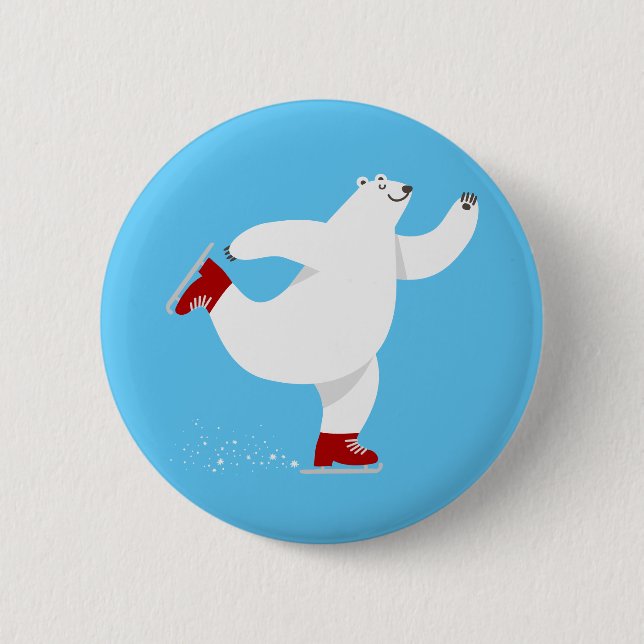 Badge Rond 5 Cm Ours polaire sur glace (Devant)