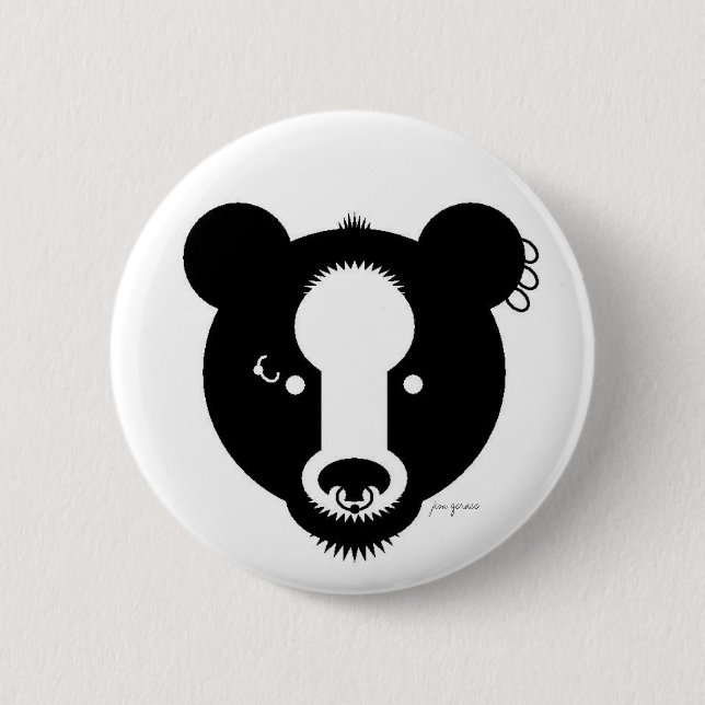 Badge Rond 5 Cm ours punk (Devant)
