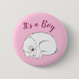 Badge Rond 5 Cm Ours rose