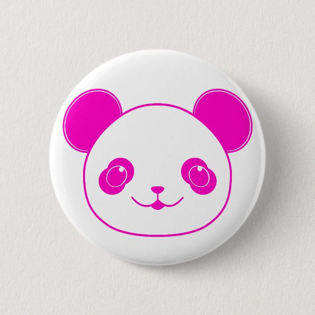 Badge Rond 5 Cm Ours rose Kawaii Panda (Devant)