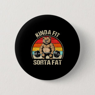 Badge Rond 5 Cm Ours un peu en forme plutôt gros drôle mignon halt