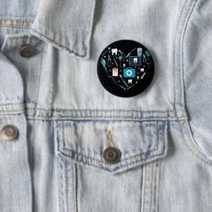 Badge Rond 5 Cm Outil dentaire amusant Coeur