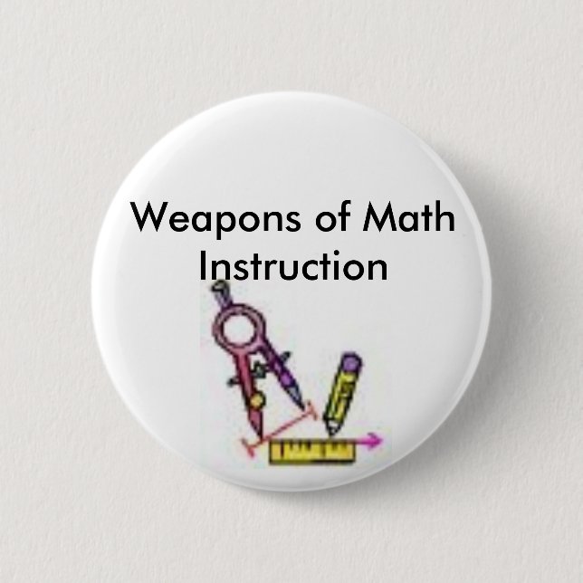 Badge Rond 5 Cm outils de maths, armes de l'instruction de maths (Devant)
