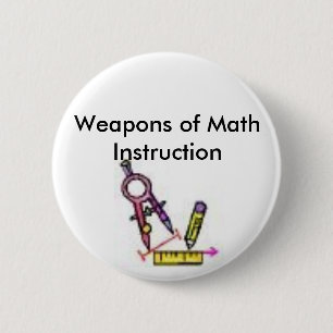 Badge Rond 5 Cm outils de maths, armes de l'instruction de maths